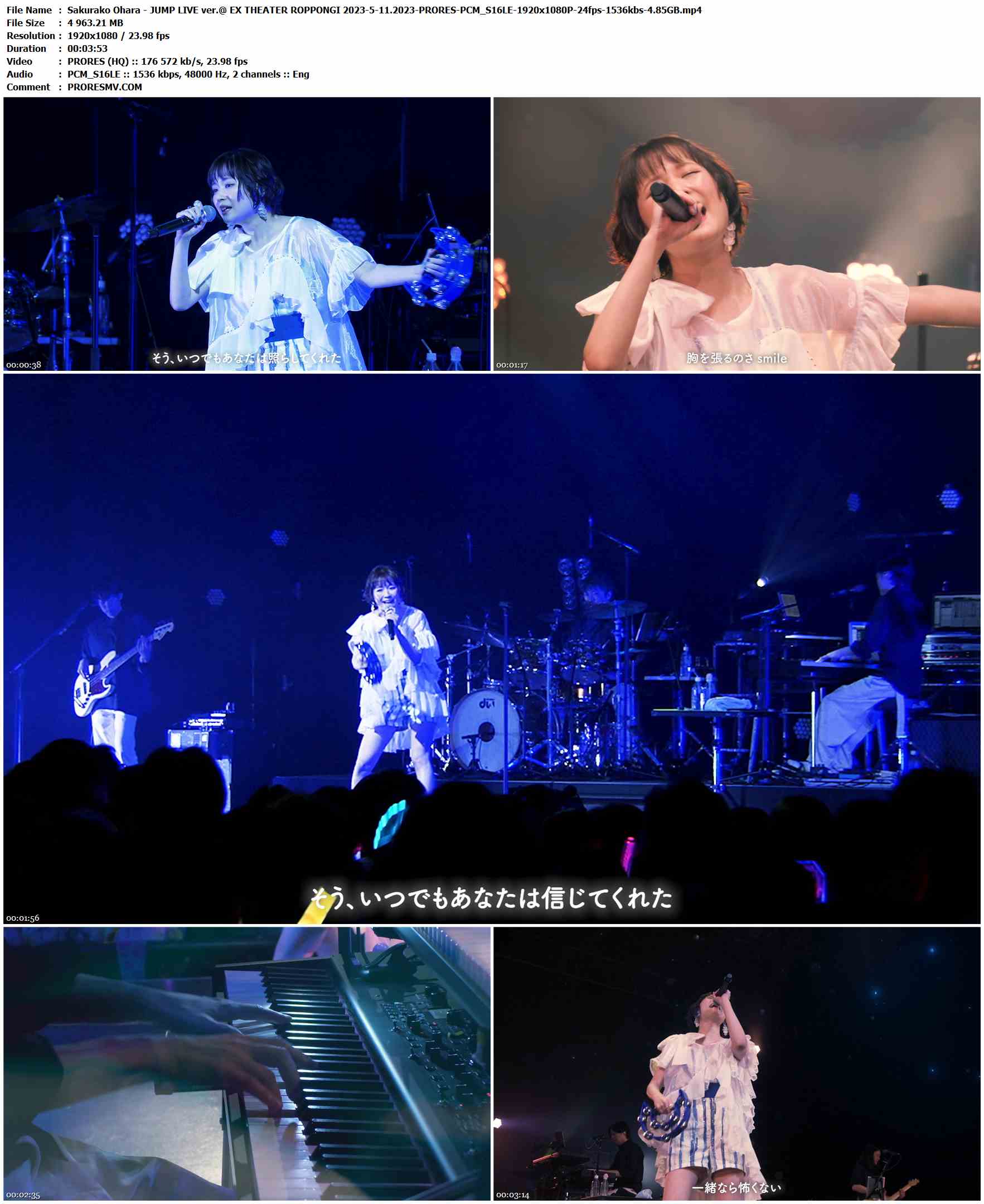 Sakurako Ohara - JUMP LIVE ver.@ EX THEATER ROPPONGI 2023-5-11.2023-PRORES-PCM_S16LE-1920x1080P-24fps-1536kbs-4.85GB官方MV_高清MV